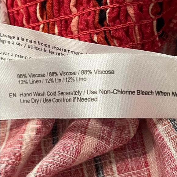 Free People red stripe casual high-waisted pants large - Picture 4 of 4